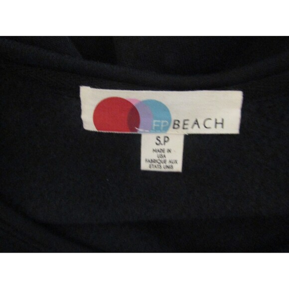 FP Beach Free People Black Tunic Sweatshirt Dress Side Pockets Over Sized Sz SP - Picture 6 of 7